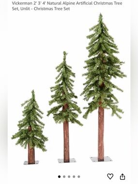 Natural Alpine Artificial Green Tree Set